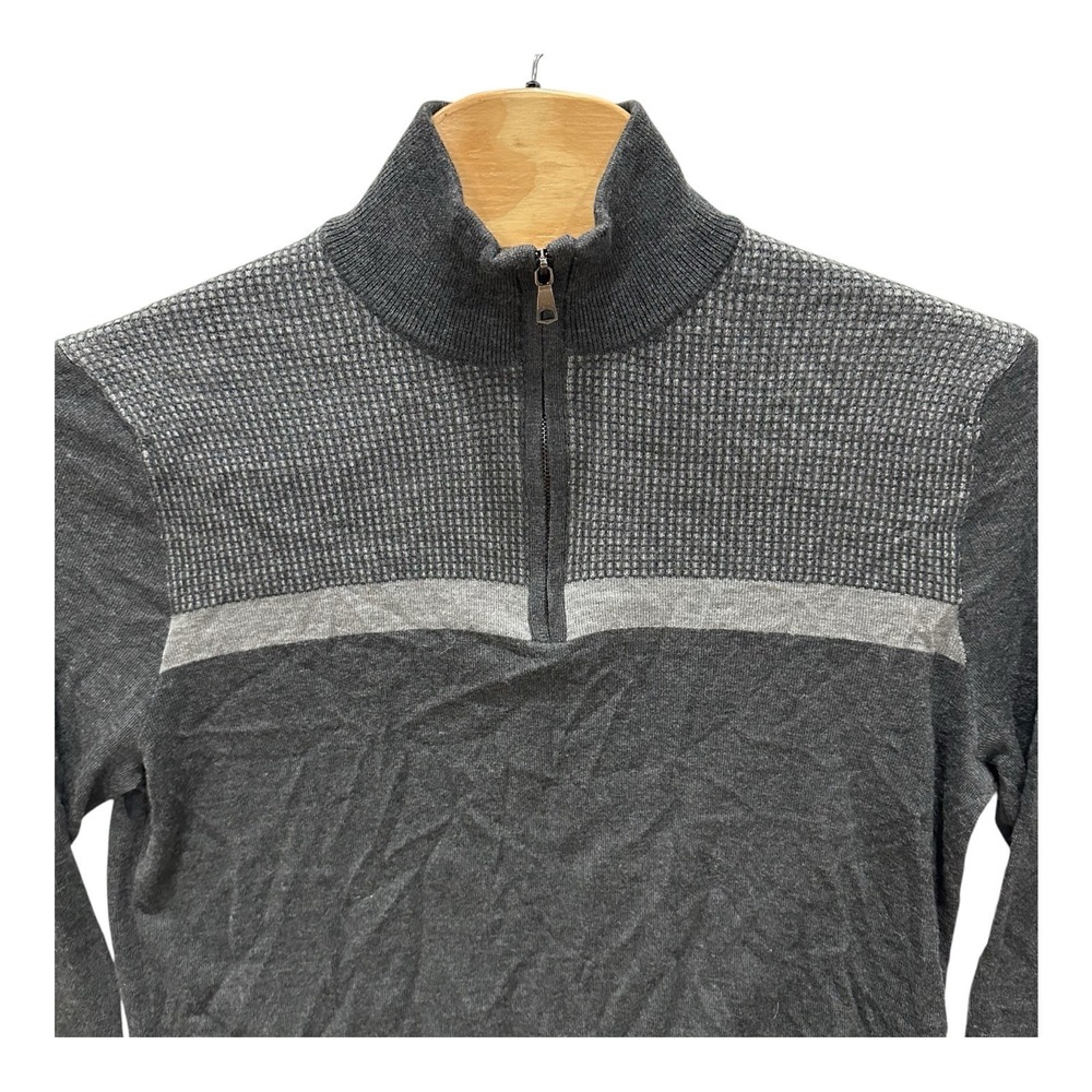 Banana Republic Merino Wool‎ Blend Men's XL Gray 1/4 Zip Sweater